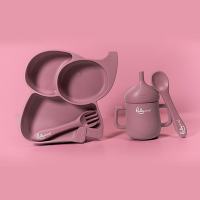 Set Lulushop Diversificare si Hranire 4 piese - Elefant - Pink Daisy