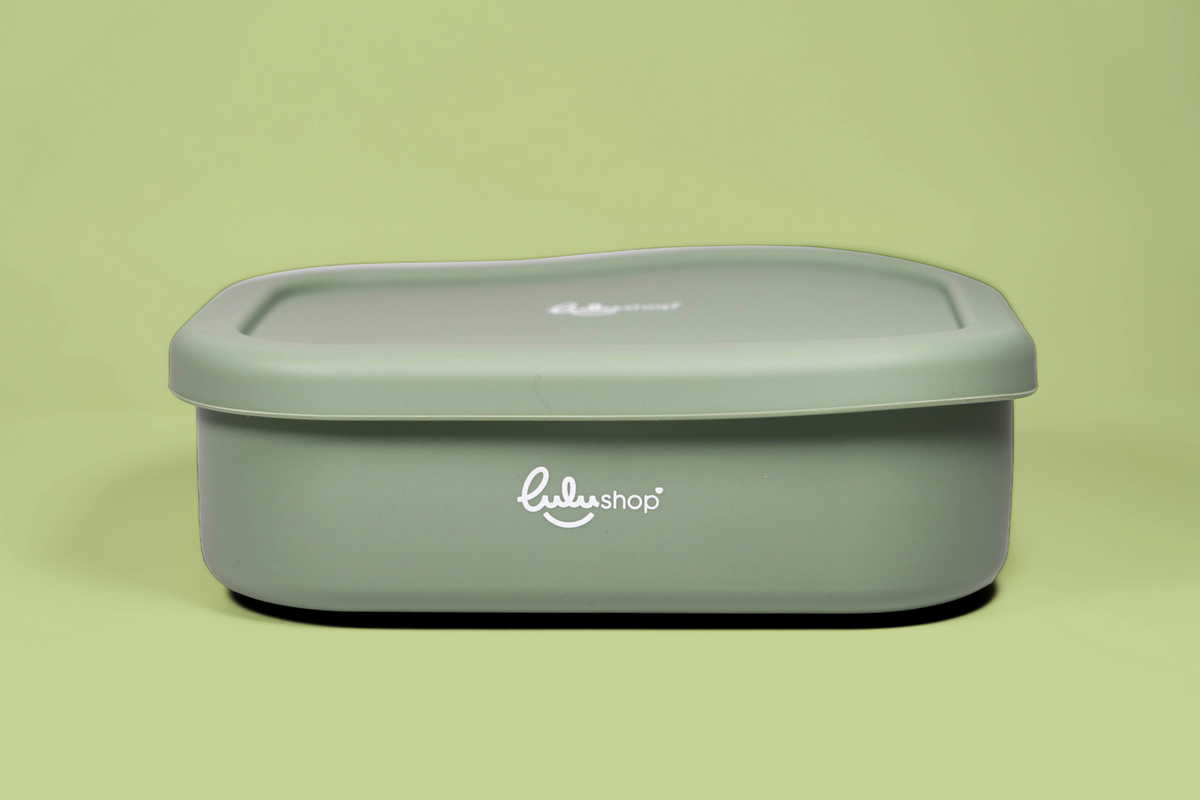 Portapappa in Silicone con Compartimenti per Bambini – Light Green