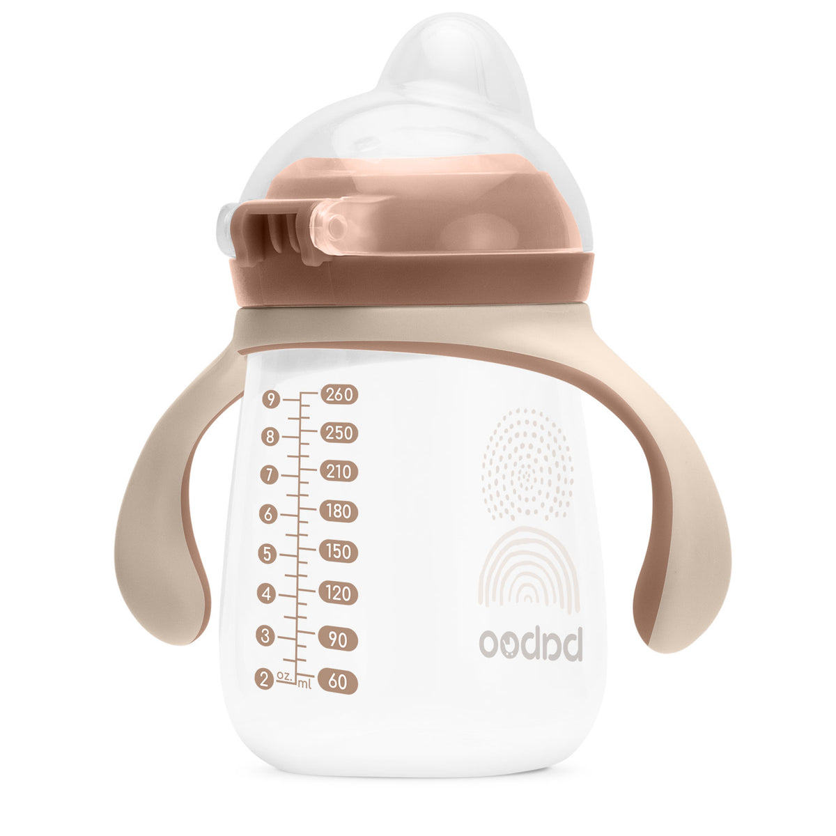 Baboo® cană cu guriță din silicon 260 ml Cacao Au Naturale 6+ luni