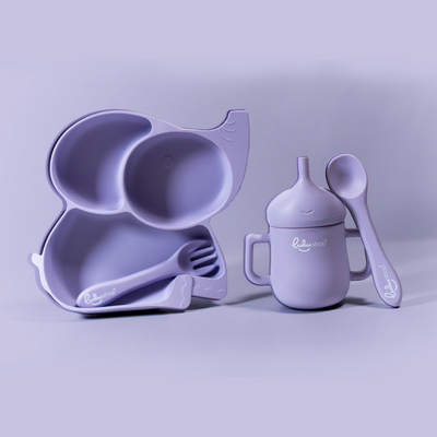 Set Lulushop Diversificare si Hranire 4 piese - Elefant - Lavander Mist