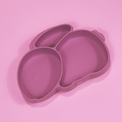 Piatto in silicone a forma di coniglio Pink Daisy