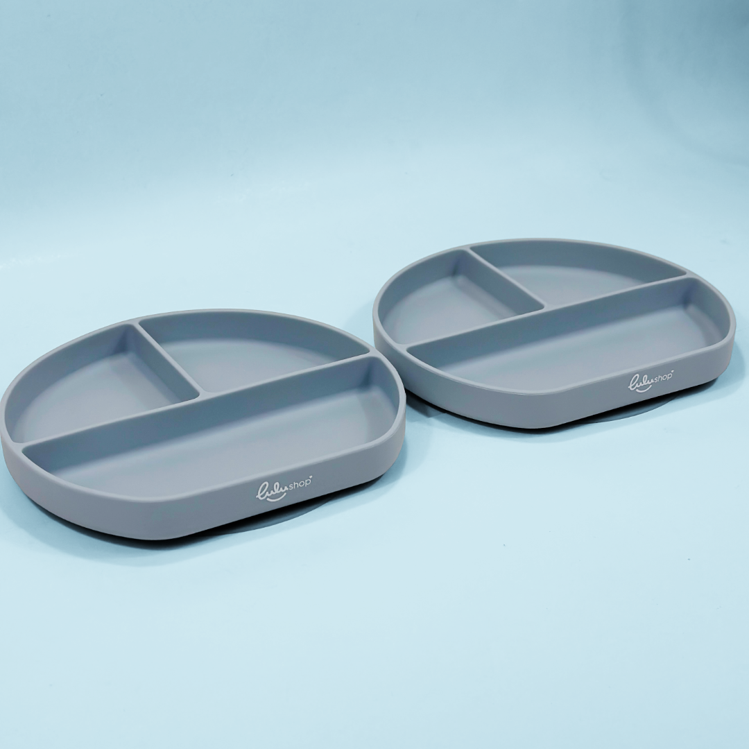Piatto Compartimentato in Silicone con Ventosa Antiscivolo – Ocean Blue