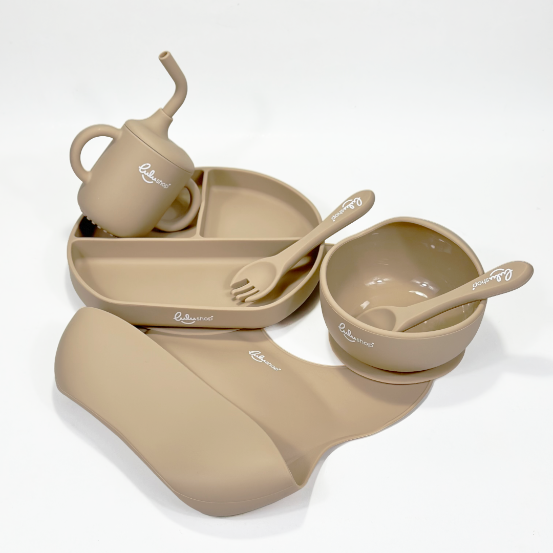 Set Pappa in Silicone 6 Pezzi per lo Svezzamento – Gentle Bites – Light Apricot