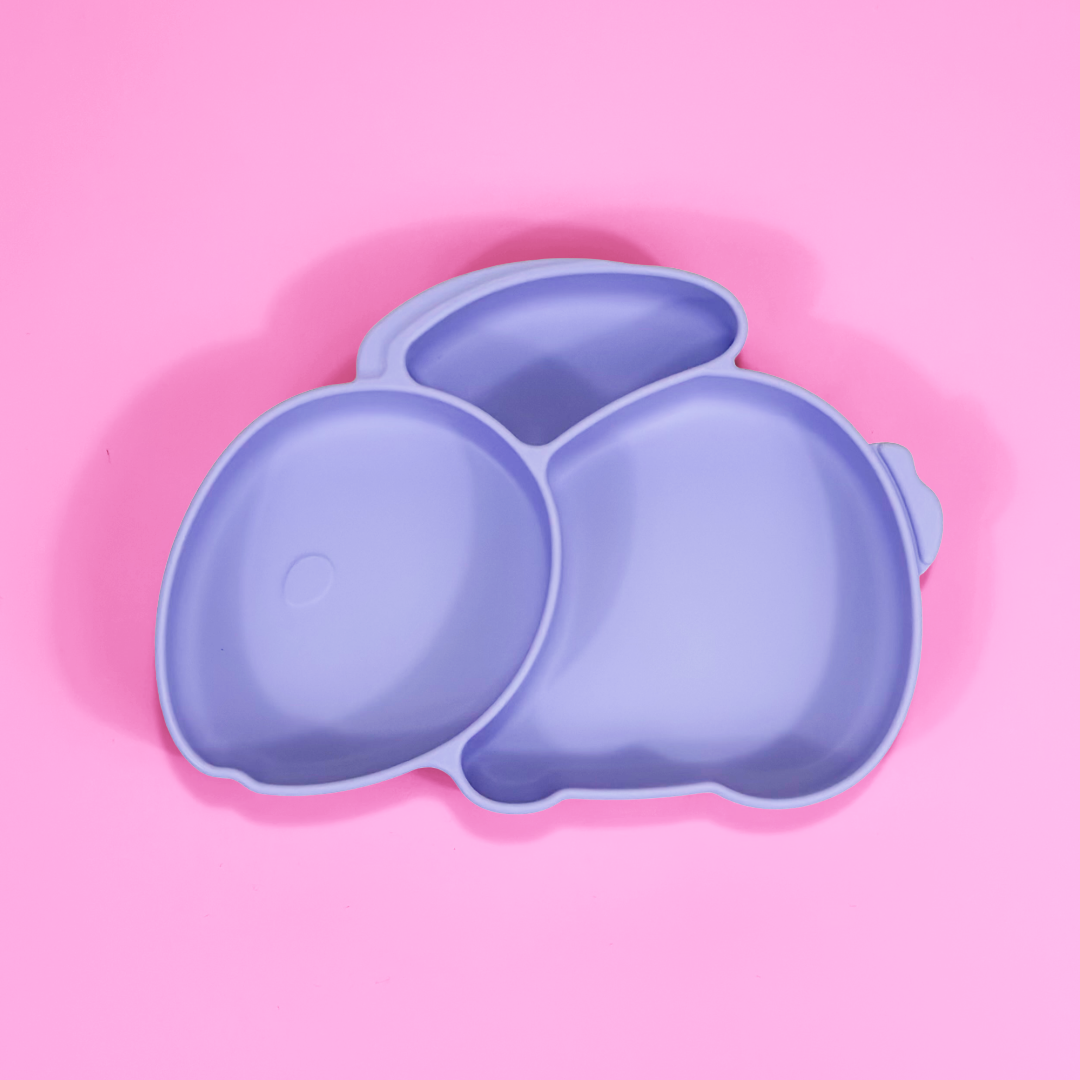 Piatto Ventosa Compartimentato in Silicone Coniglietto – Lavender Mist