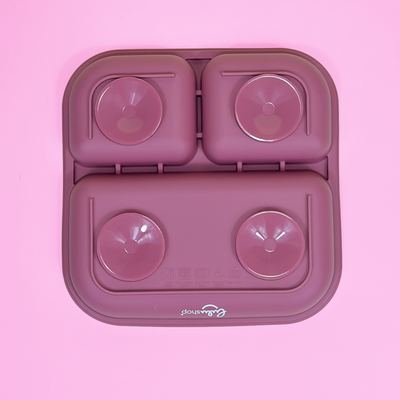 Farfurie Silicon Patrata Pink Daisy