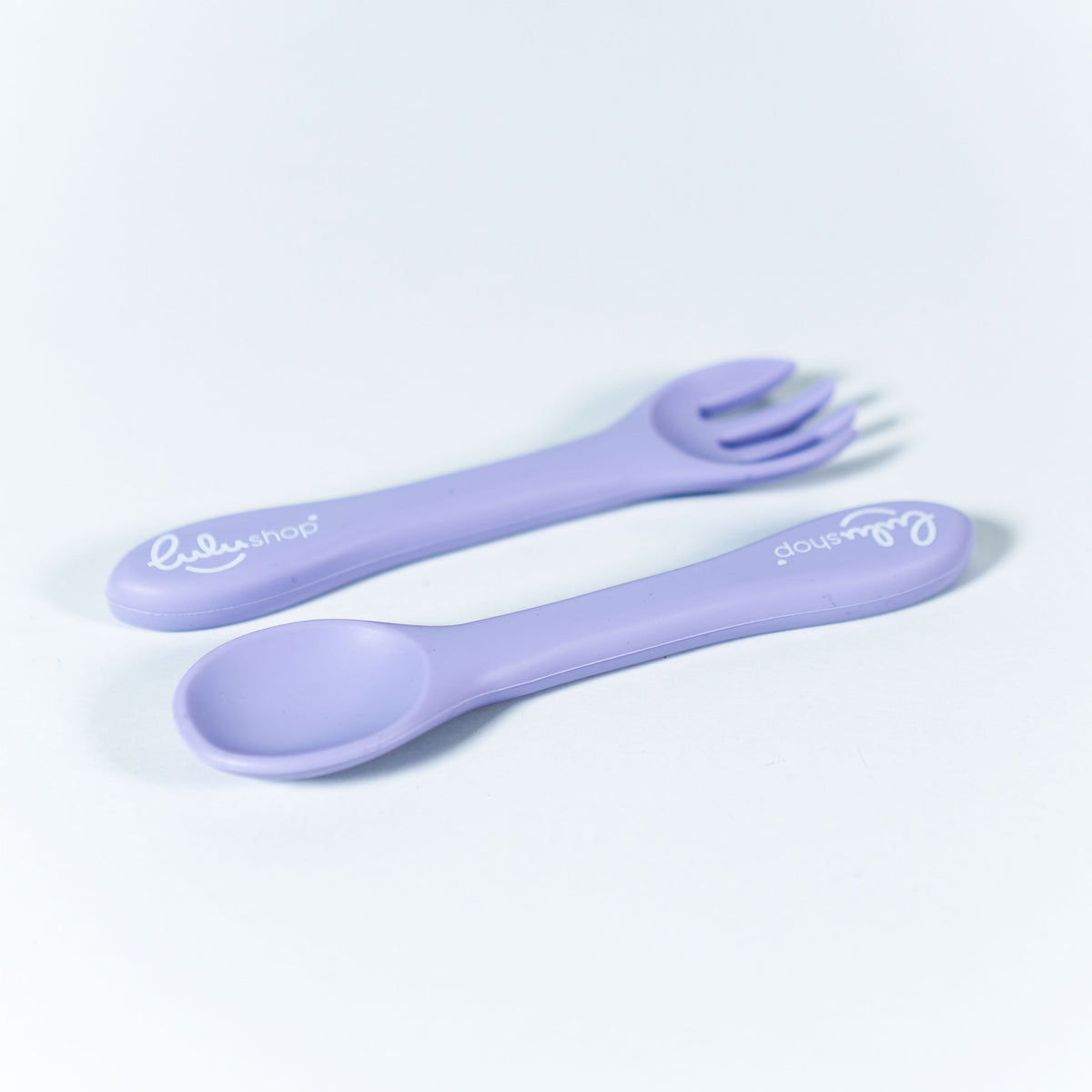 Set 2 pezzi Forchetta e Cucchiaino Silicone Lavander Mist