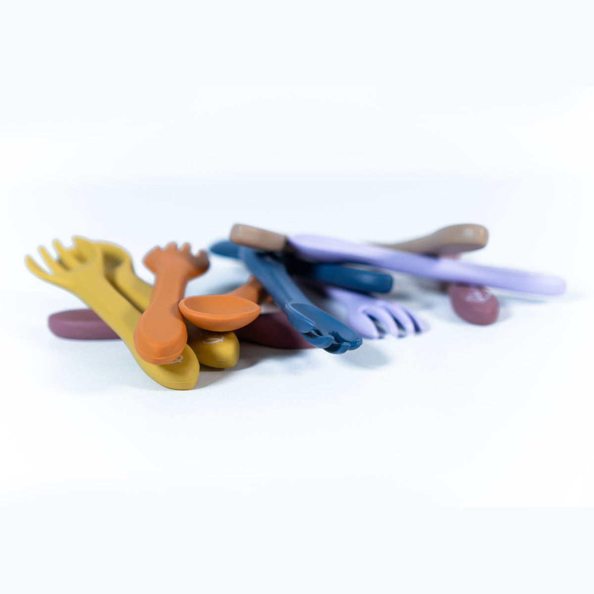 Set 2 pezzi Forchetta e Cucchiaino Silicone Lavander Mist