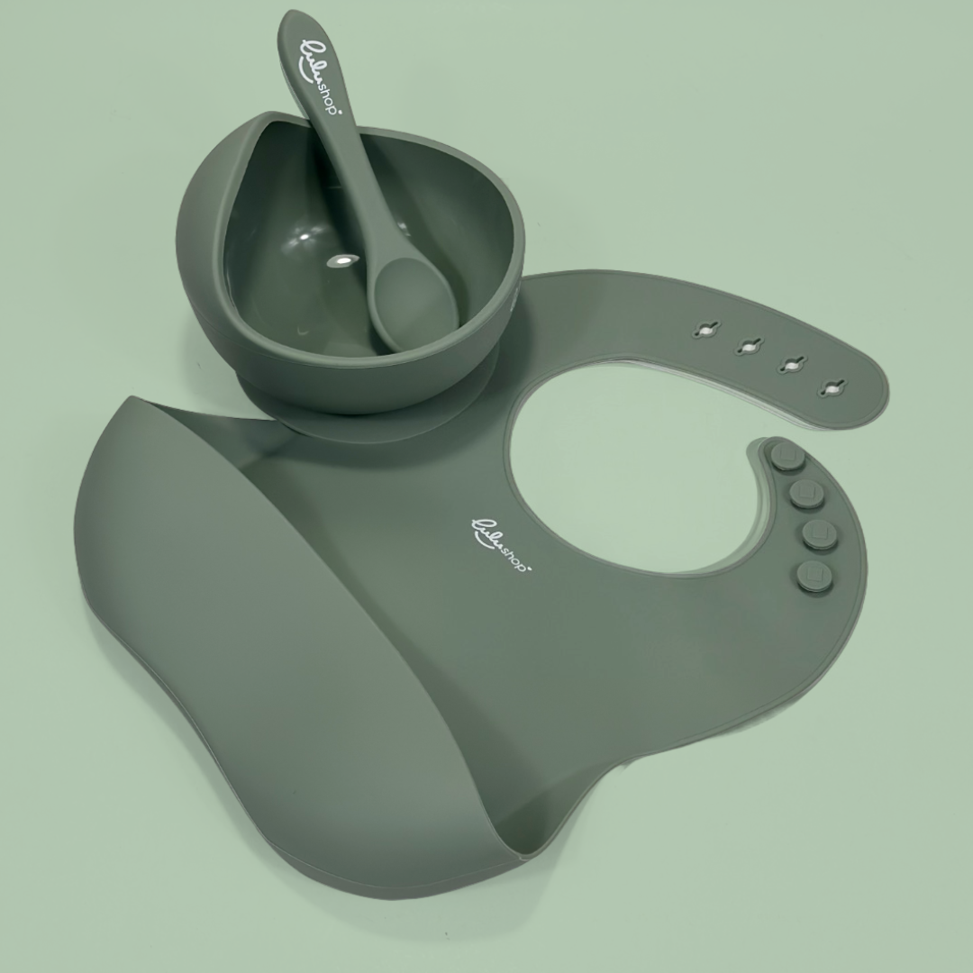Set Lulushop Diversificazione e Alimentazione 3 pezzi - Verde scuro