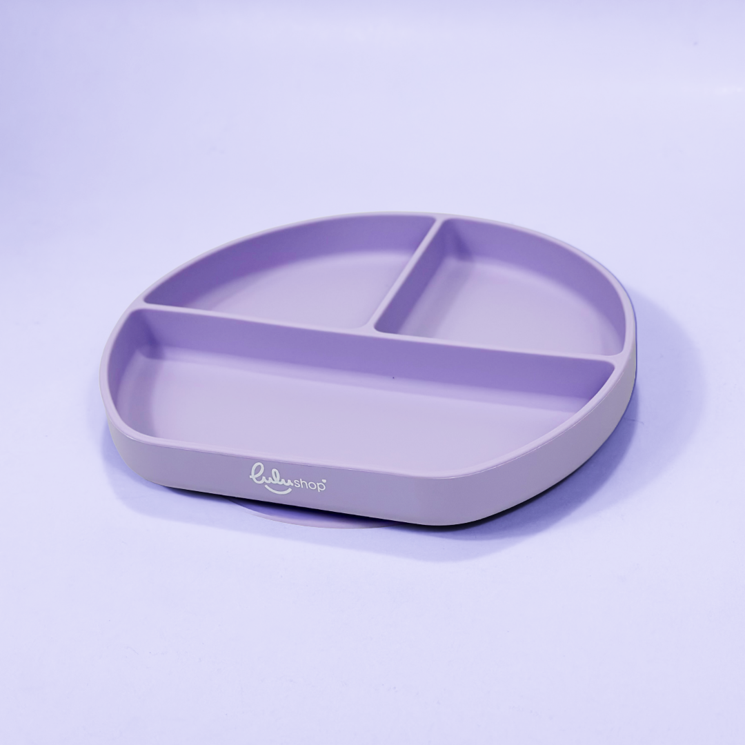 Piatto Compartimentato in Silicone con Ventosa Antiscivolo – Lavender Mist