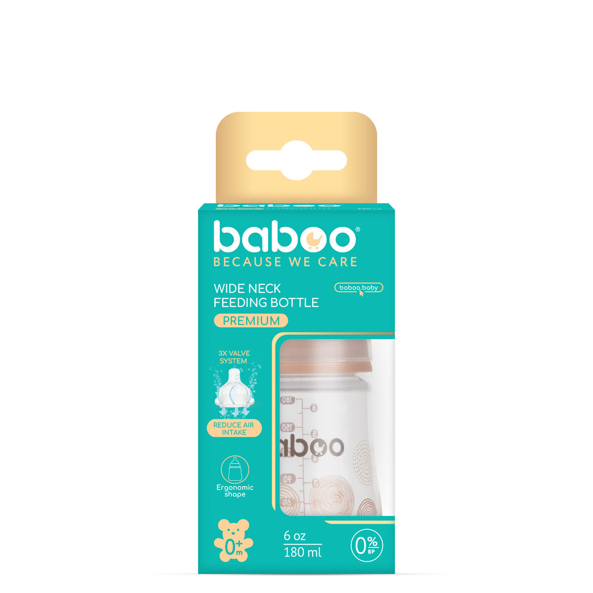 Baboo® Biberon Anticolici Au Naturale 180 ml – 0+ Luni