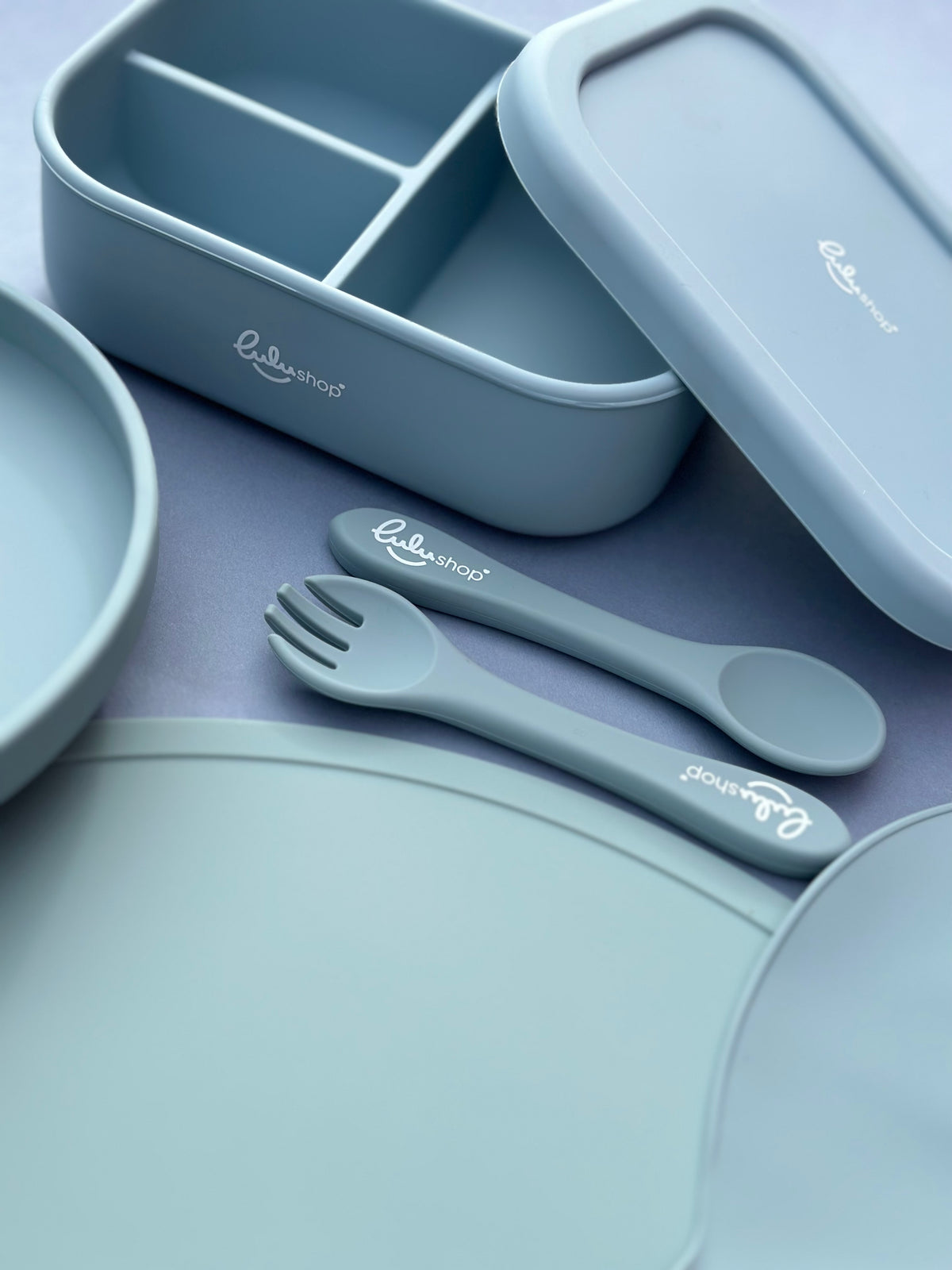 Set 2 pezzi Forchetta e Cucchiaio in Silicone Ocean Blue