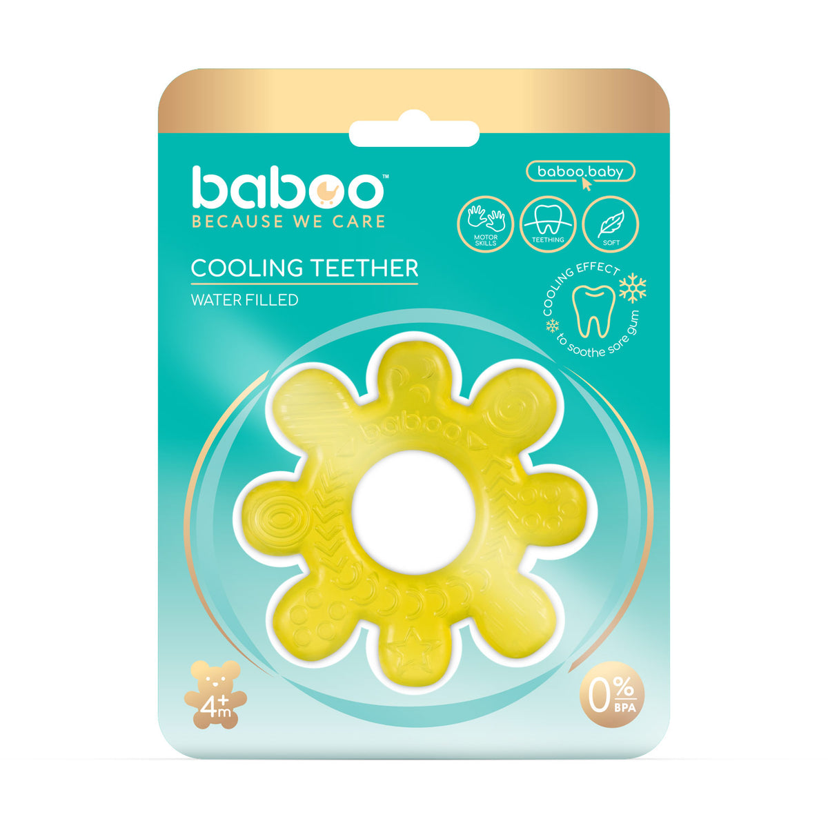 Baboo® Anello gengivale, giocattolo per la dentizione, giallo, 4 mesi+