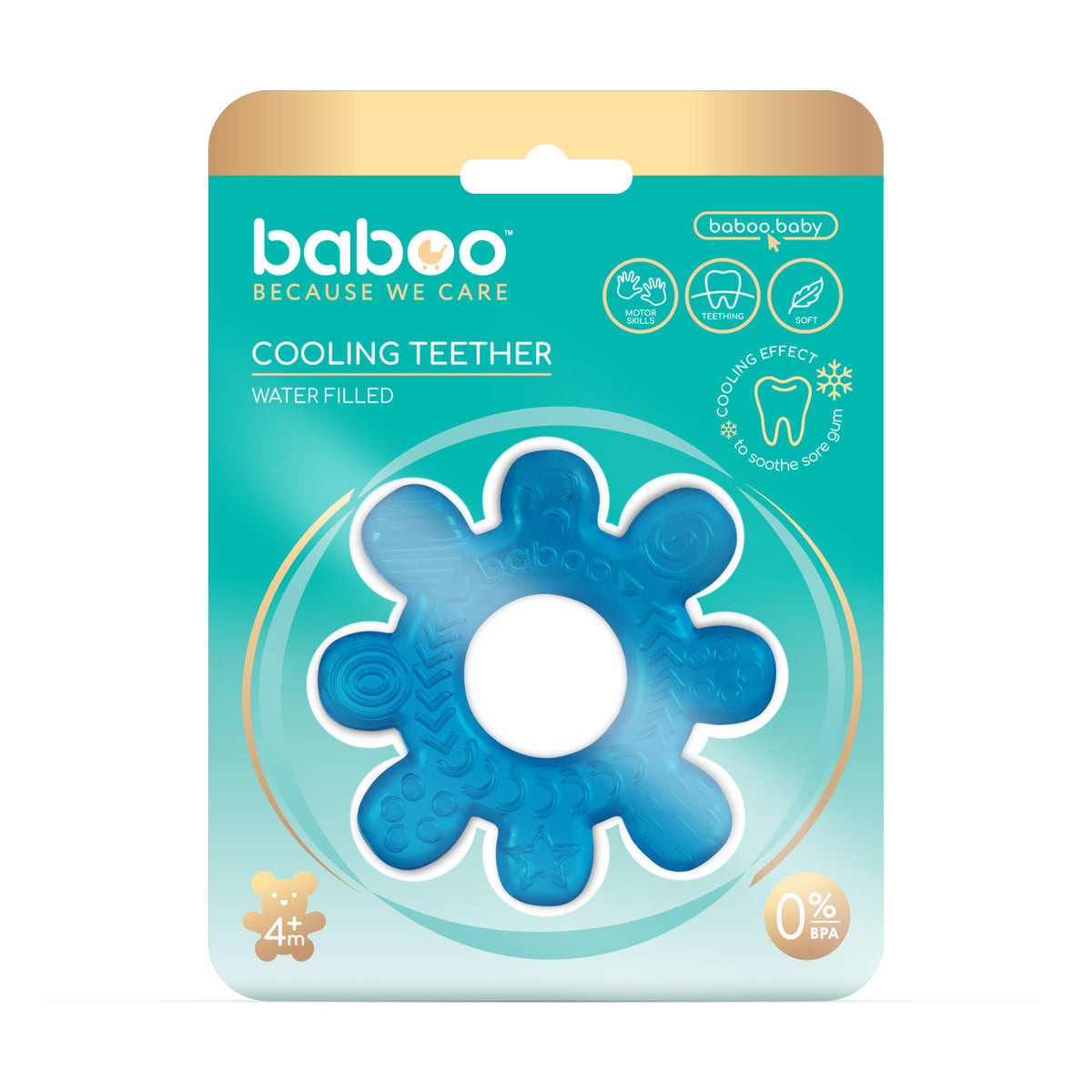 Baboo® Anello gengivale, gioco massaggiagengive, blu, 4 mesi+