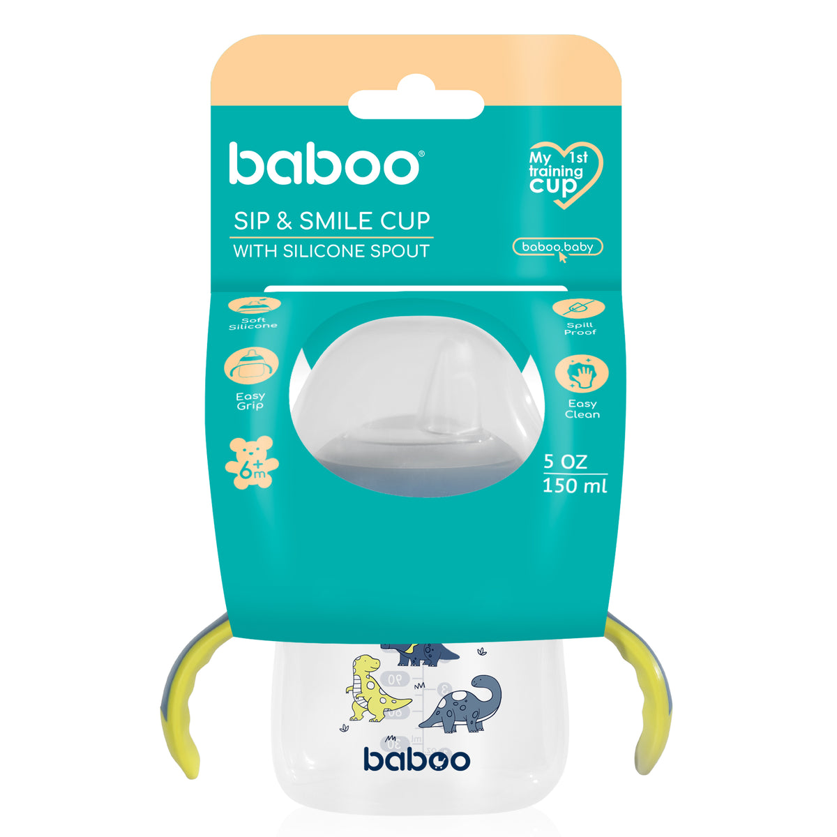 Baboo® Căniță  cu guriță din silicon, 150 ml, 6 luni+