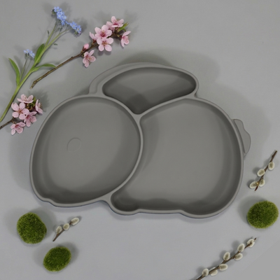 Piatto in silicone a forma di coniglio Grigio scuro
