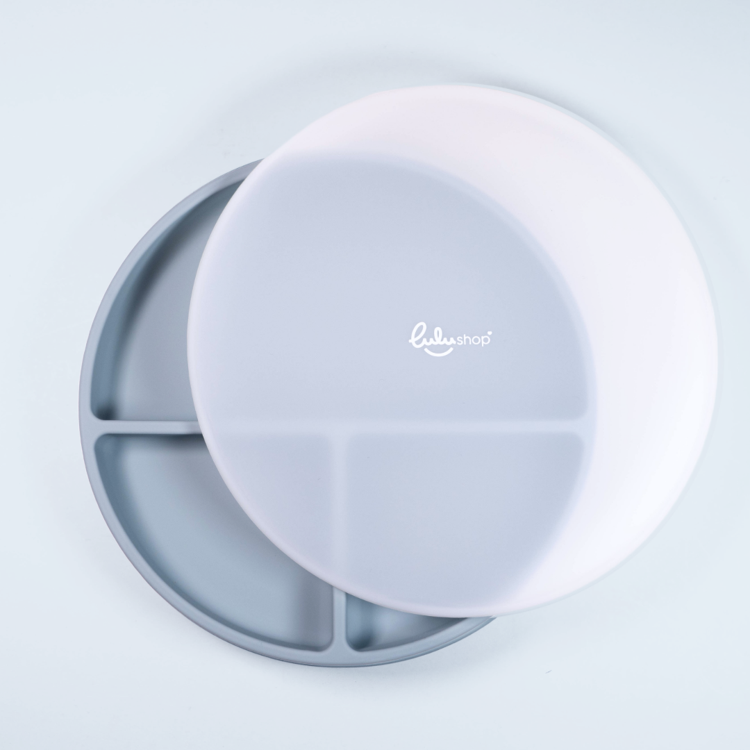 Piatto Rotondo in Silicone con Coperchio Ocean Blue