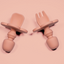 Set 2 pezzi Mini Forchetta e Cucchiaino Silicone Pesca Arancione