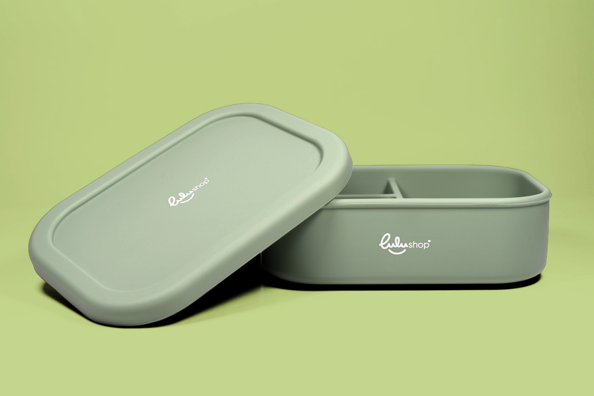 Portapappa in Silicone con Compartimenti per Bambini – Light Green