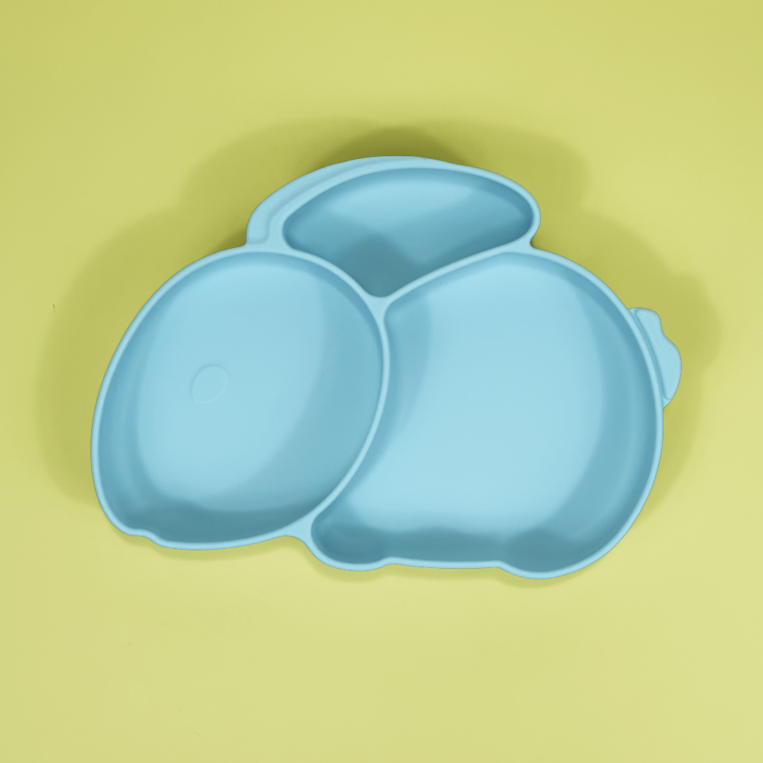 Piatto Ventosa Compartimentato in Silicone Coniglietto – Edgewater Blue