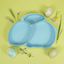 Piatto Ventosa Compartimentato in Silicone Coniglietto – Edgewater Blue