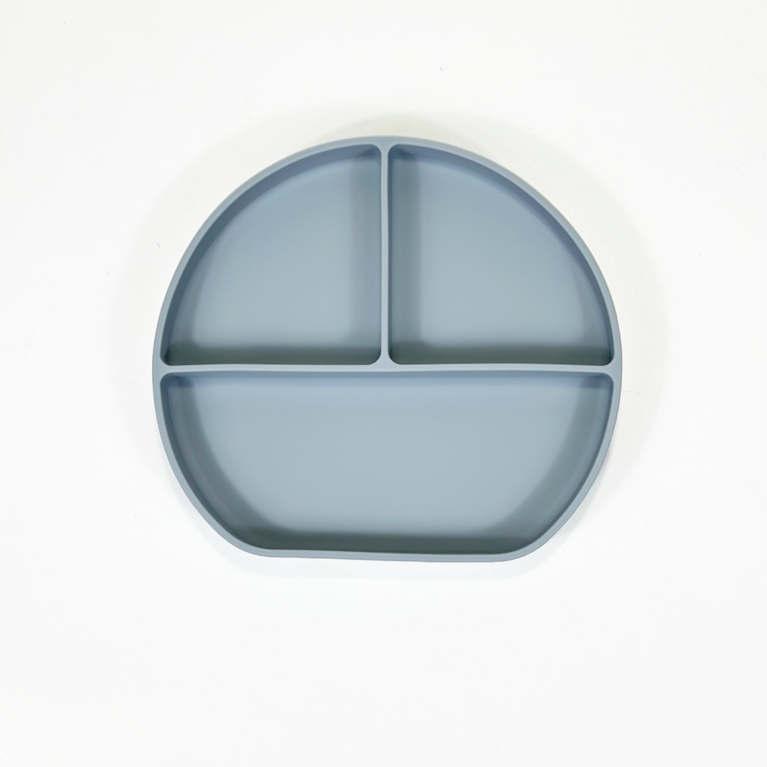 Piatto Compartimentato in Silicone con Ventosa Antiscivolo – Ocean Blue