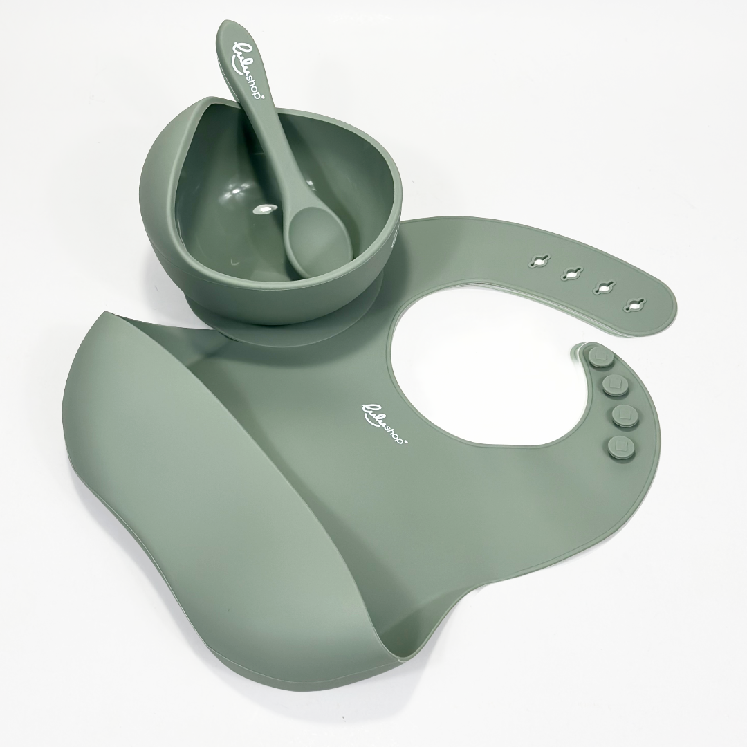 Set Lulushop Diversificazione e Alimentazione 3 pezzi - Verde scuro