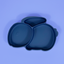 Piatto Ventosa Compartimentato in Silicone Coniglietto – Marble Blue