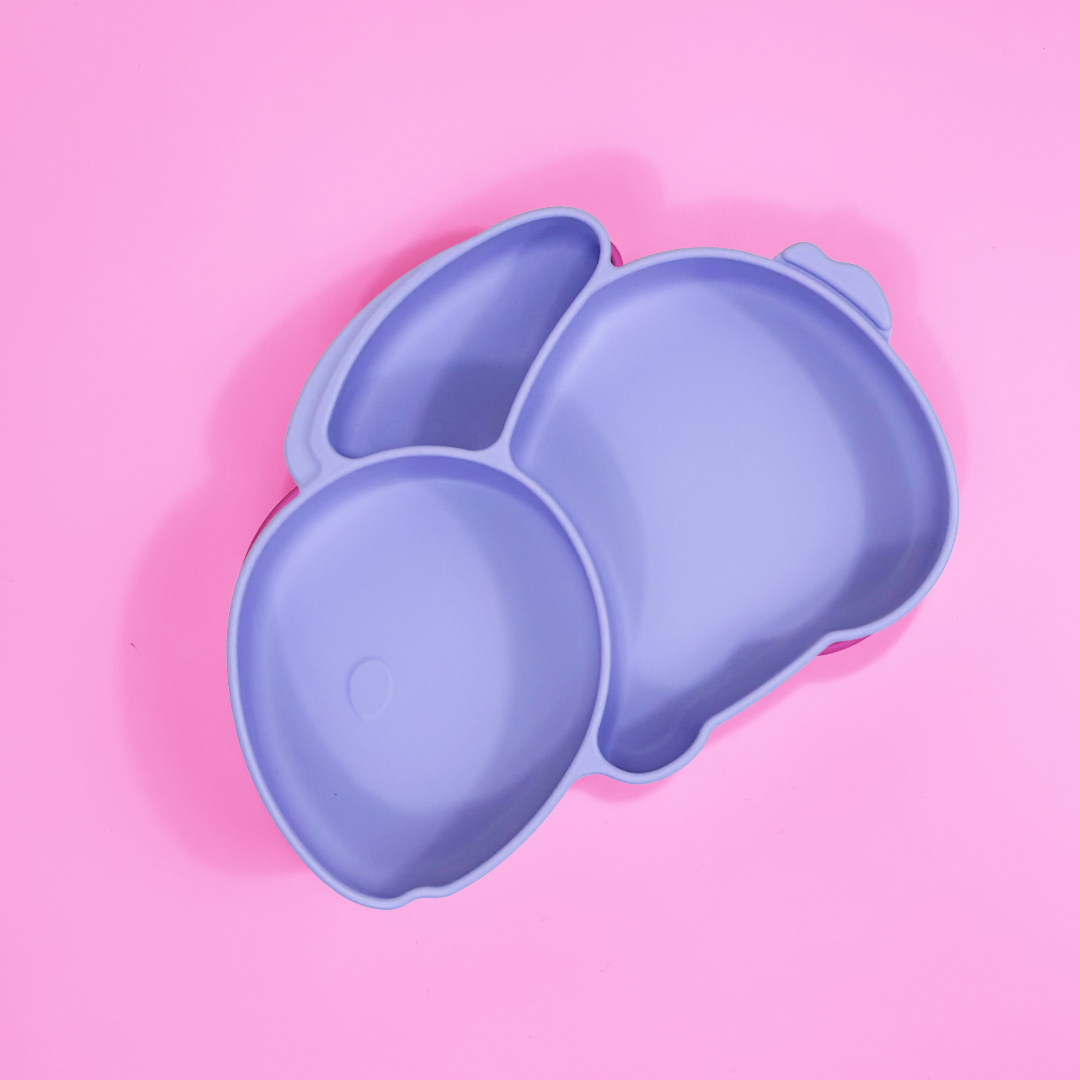 Piatto Ventosa Compartimentato in Silicone Coniglietto – Lavender Mist