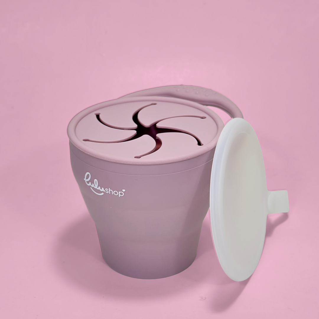 Tazza Pieghevole in Silicone con Coperchio Snack-up Dusty Pink