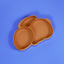 Piatto Ventosa Compartimentato in Silicone Coniglietto – Reddish Orange