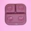Piatto Compartimentato Quadrato in Silicone con Ventosa Antiscivolo – Pink Daisy