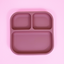 Piatto Compartimentato Quadrato in Silicone con Ventosa Antiscivolo – Pink Daisy