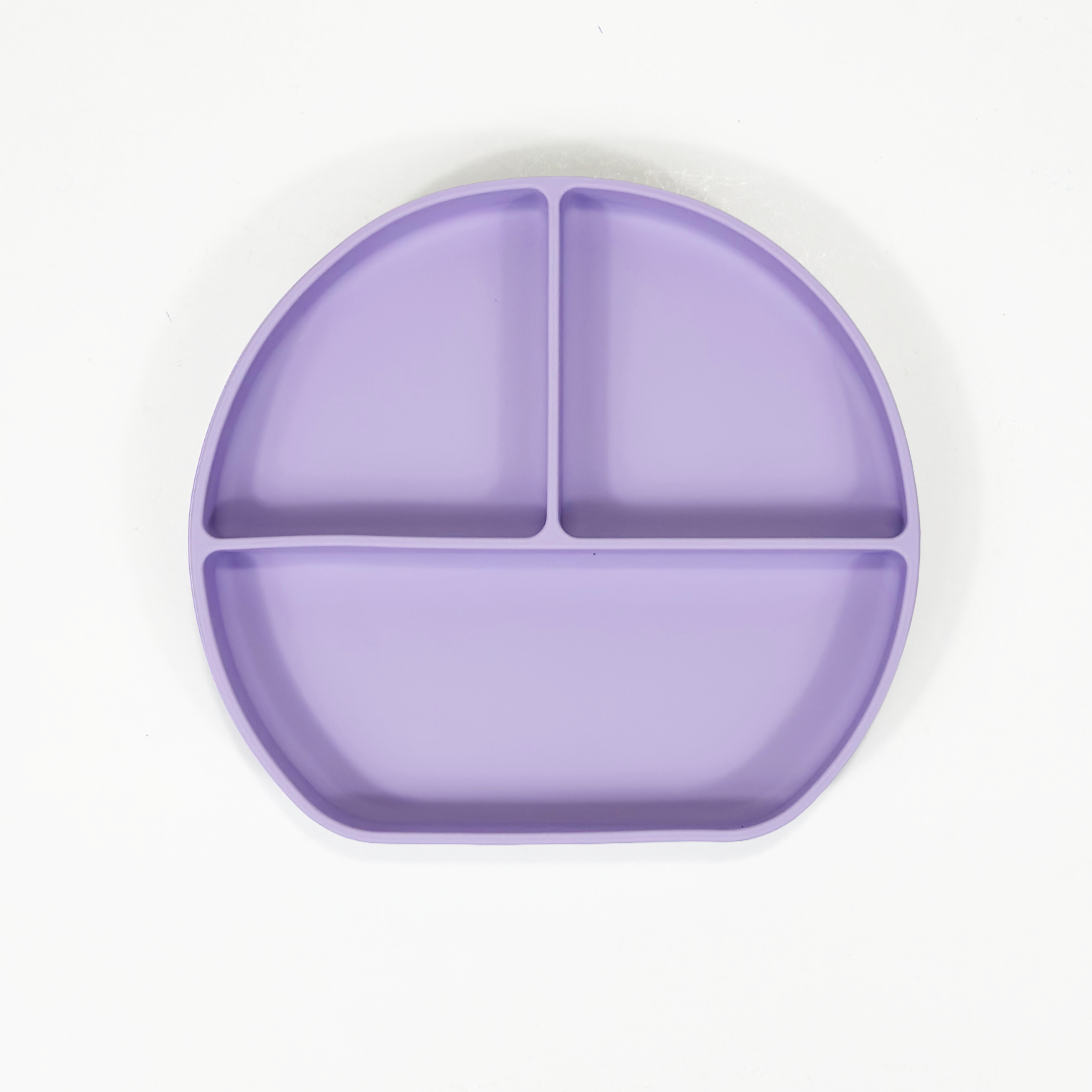 Piatto Compartimentato in Silicone con Ventosa Antiscivolo – Lavender Mist
