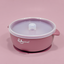 Ciotola Ventosa in Silicone con Coperchio – Pink Daisy