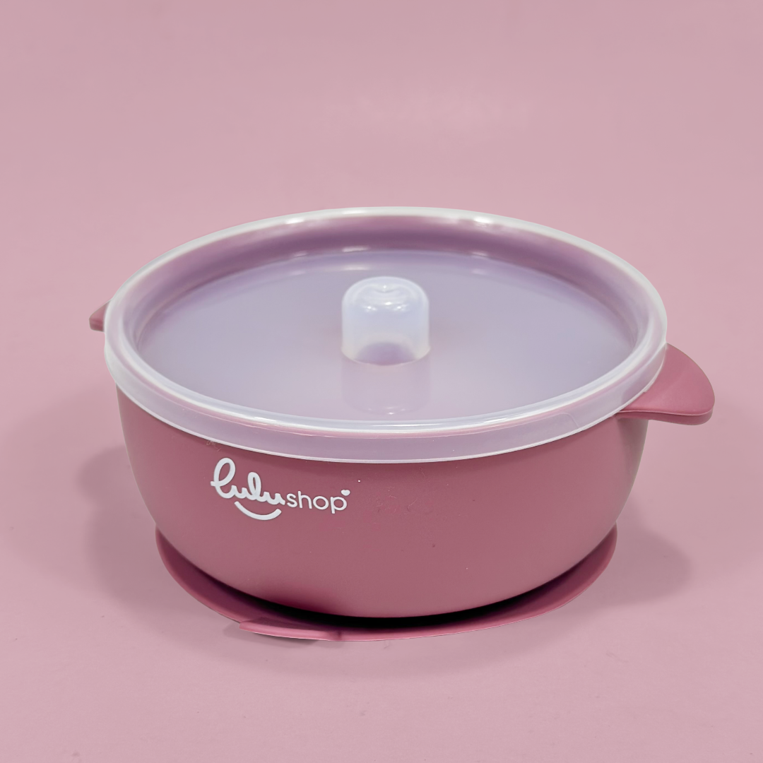 Ciotola Ventosa in Silicone con Coperchio – Pink Daisy
