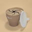 Bicchiere Anti-rovesciamento in Silicone con Coperchio Snack-up Deep Apricot