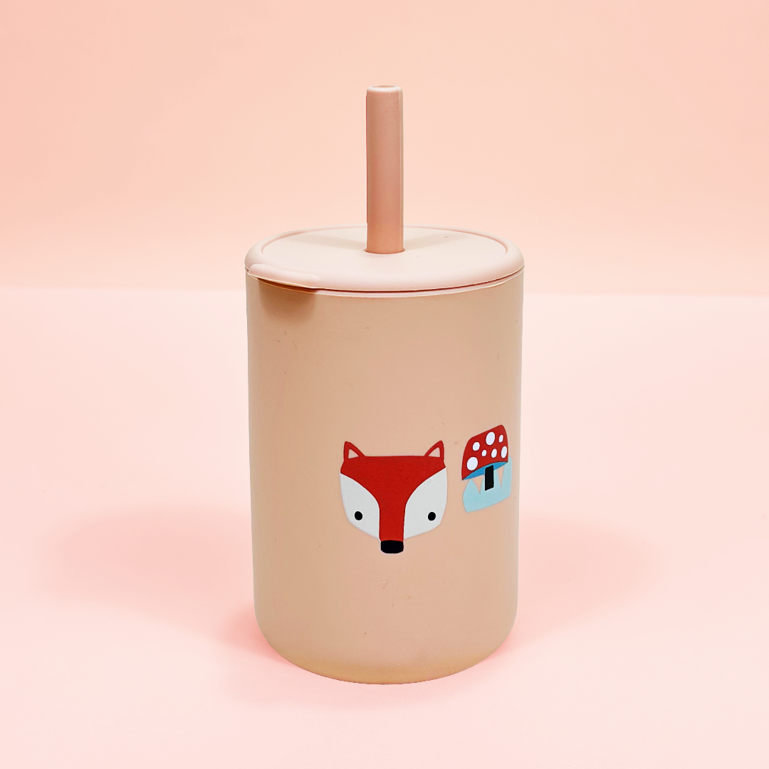 Bicchiere in silicone con cannuccia per neonati e bambini 150ml
