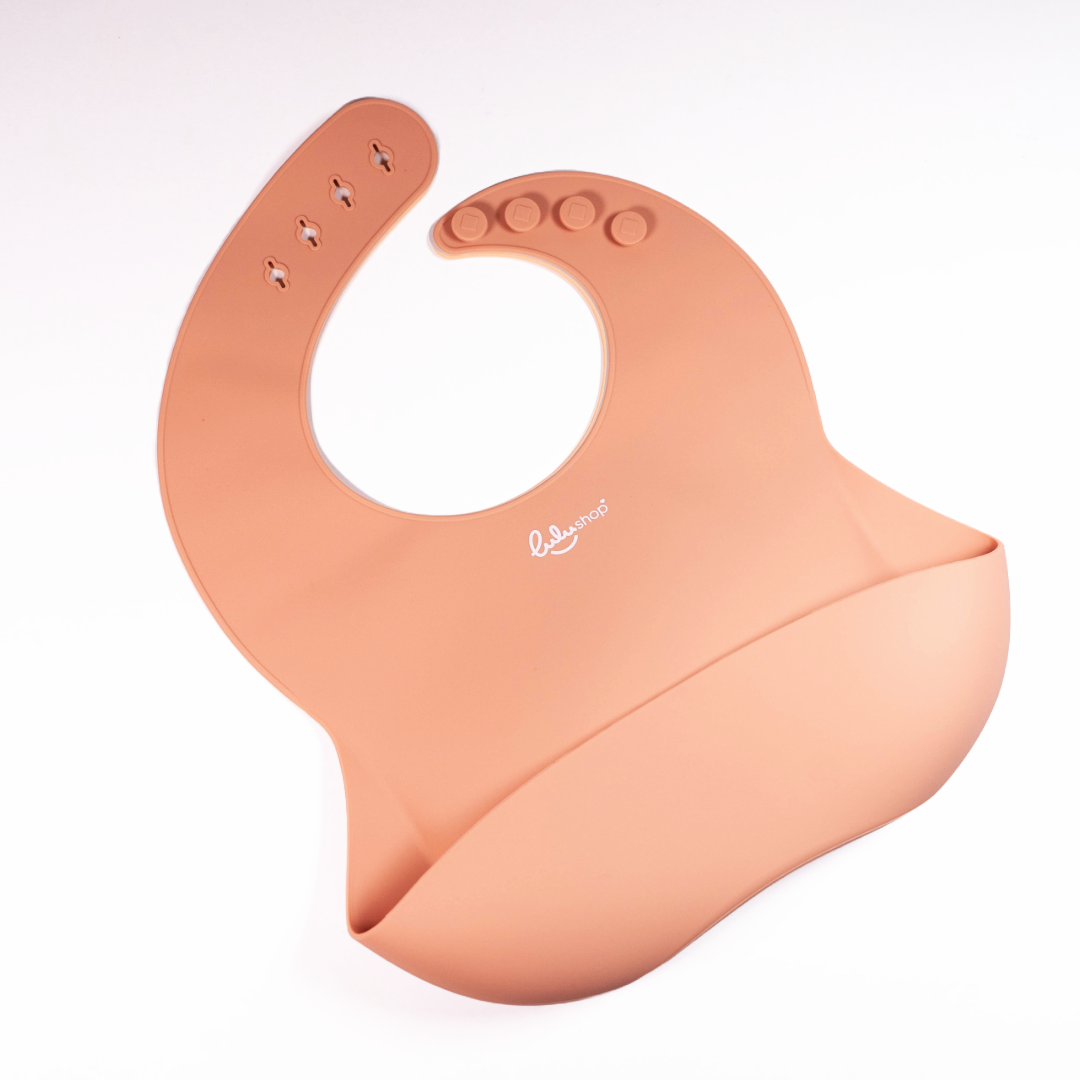 Bavaglino in silicone color pesca arancio