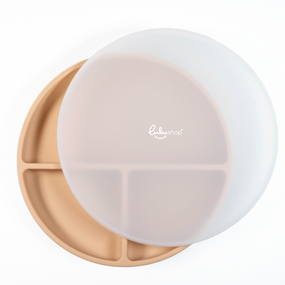 Farfurie Silicon Rotunda cu Capac Cream Apricot