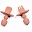 Set 2 pezzi Mini Forchetta e Cucchiaino Silicone Pesca Arancione